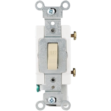 Leviton Commercial Grade 15 Amp Toggle Single Pole Switch, Ivory S01-CS115-2IS